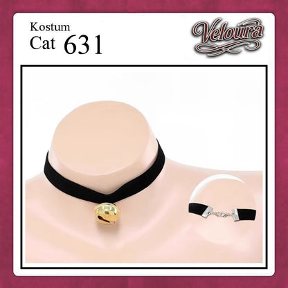 Veloura Pakaian Wanita Sexy Lingerie Bra dan G string Set - Tema Kucing Cosplay Cat Black White 631