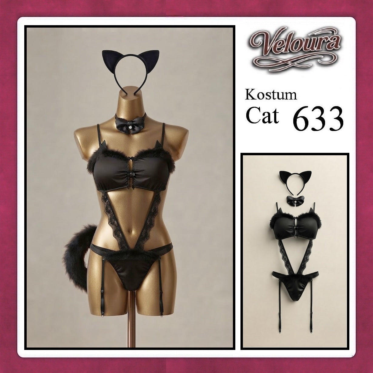 Veloura Secretary Cosplay Set - Lingerie Kostum Sekretaris Seksi Crop Top & Mini Skirt OL 633
