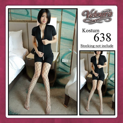 Veloura Pakaian Set Wanita Jumpsuit Bodysuit Black - 638