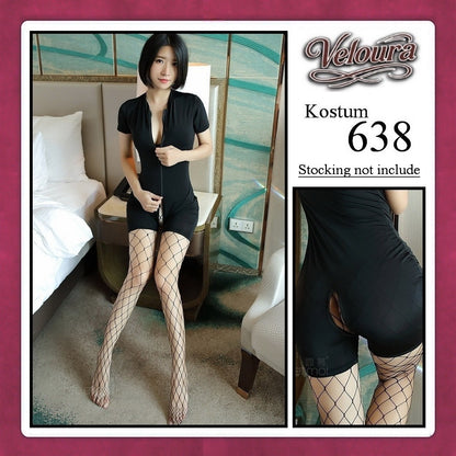 Veloura Pakaian Set Wanita Jumpsuit Bodysuit Black - 638