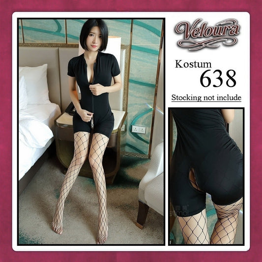 Veloura Pakaian Set Wanita Jumpsuit Bodysuit Black - 638