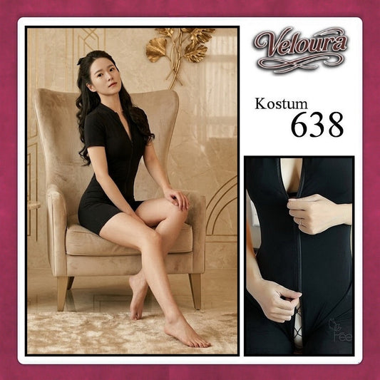 Veloura Pakaian Set Wanita Jumpsuit Bodysuit Black - 638