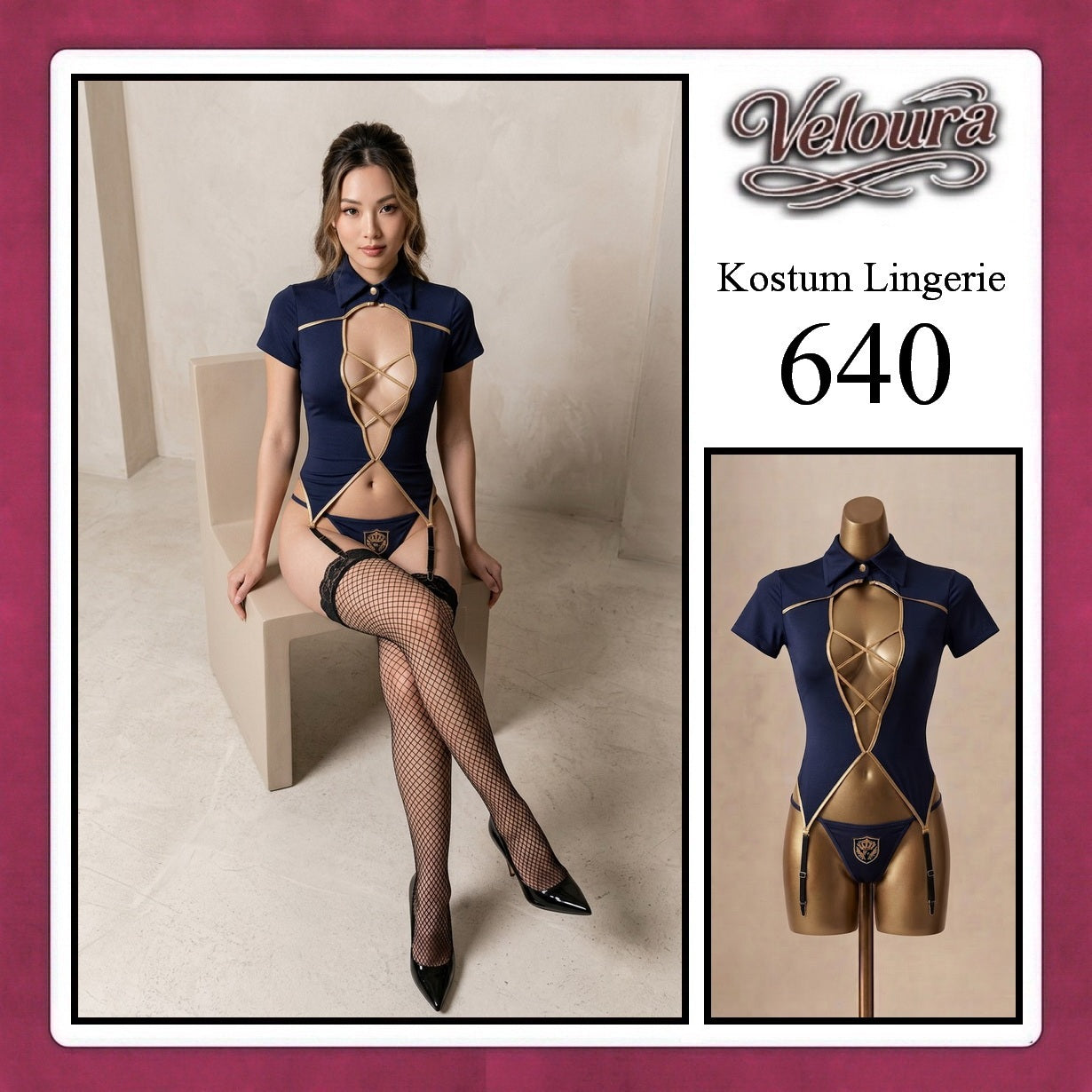 Veloura Sexy Lingerie Pakaian Cosplay Kostum Tema - 640