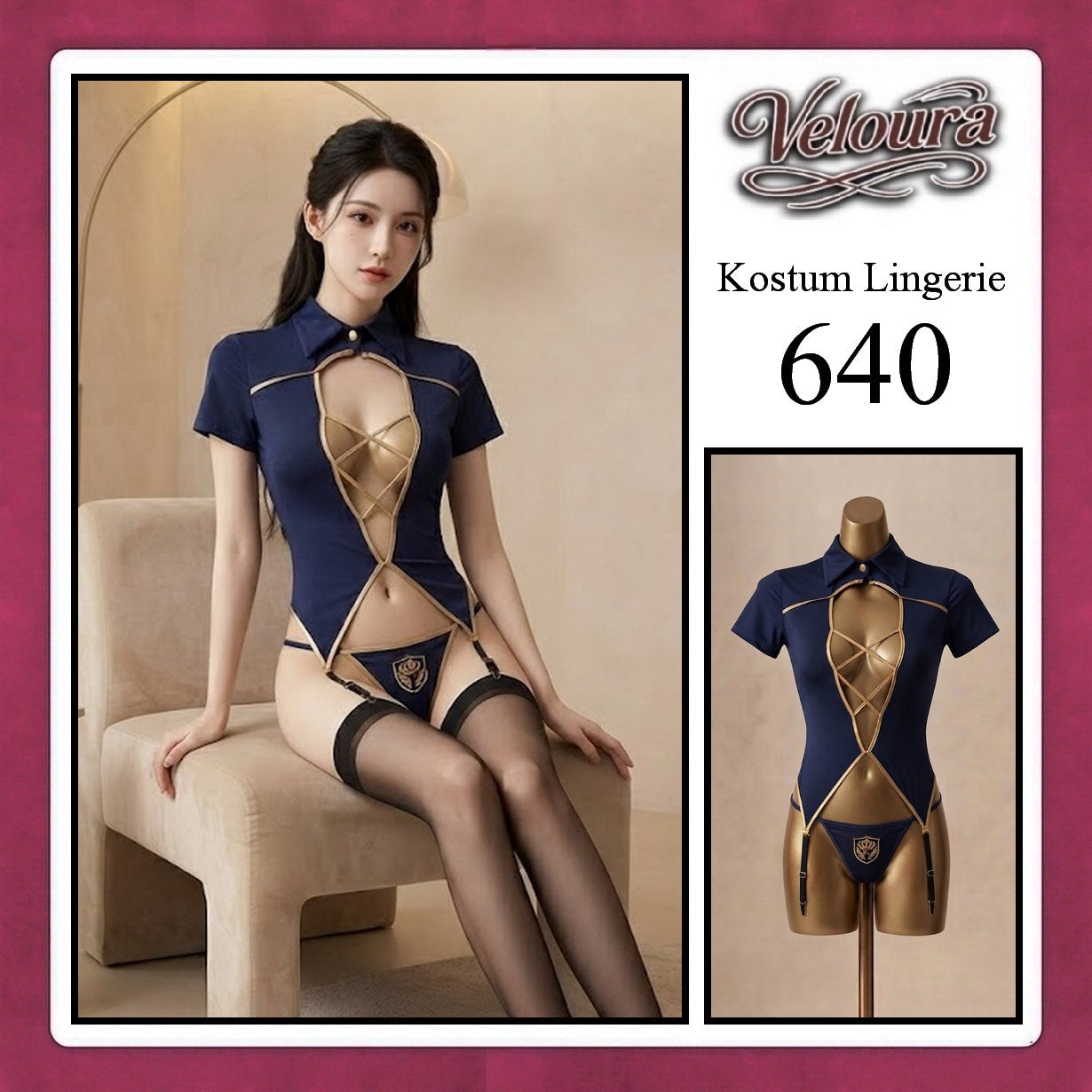 Veloura Sexy Lingerie Pakaian Cosplay Kostum Tema - 640
