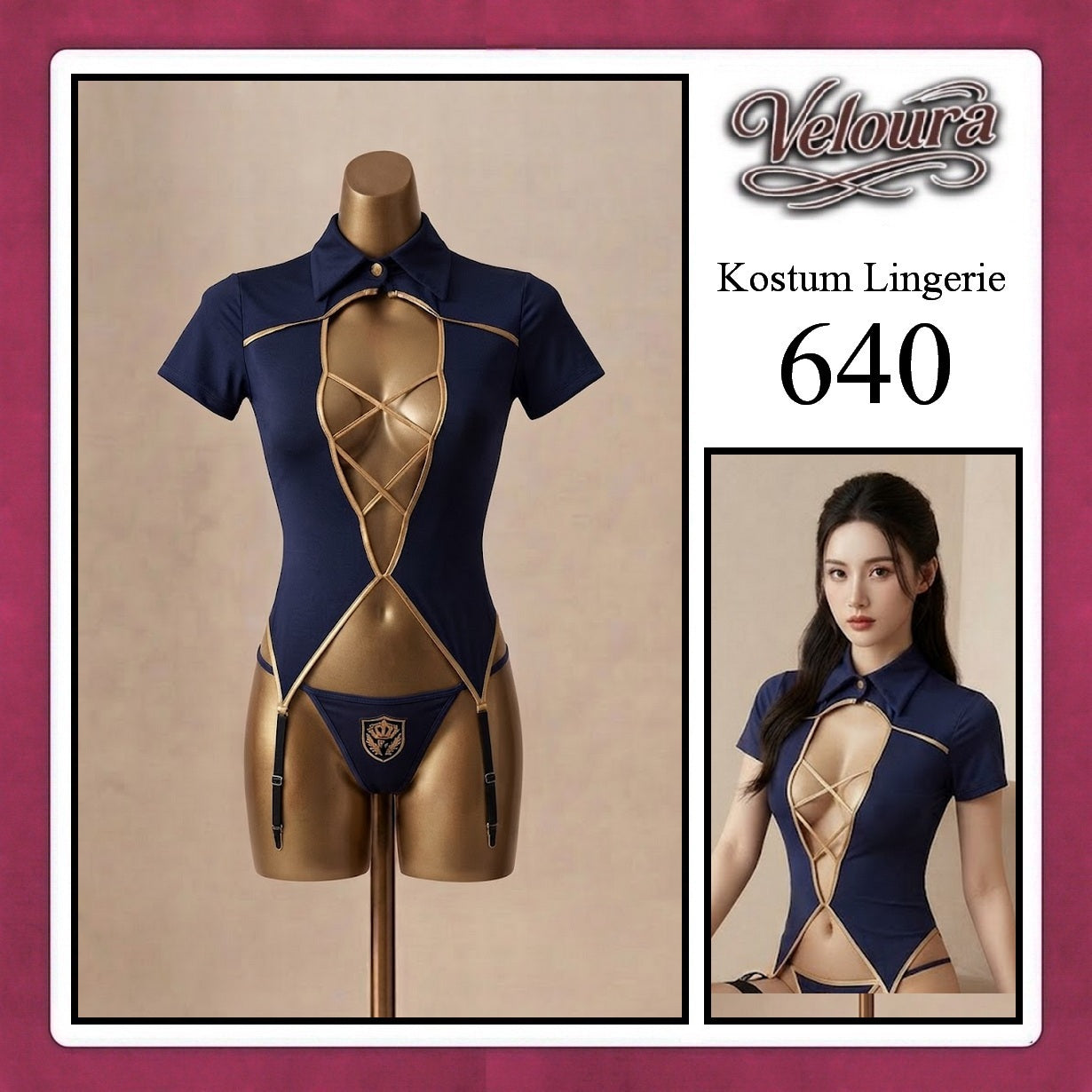 Veloura Sexy Lingerie Pakaian Cosplay Kostum Tema - 640