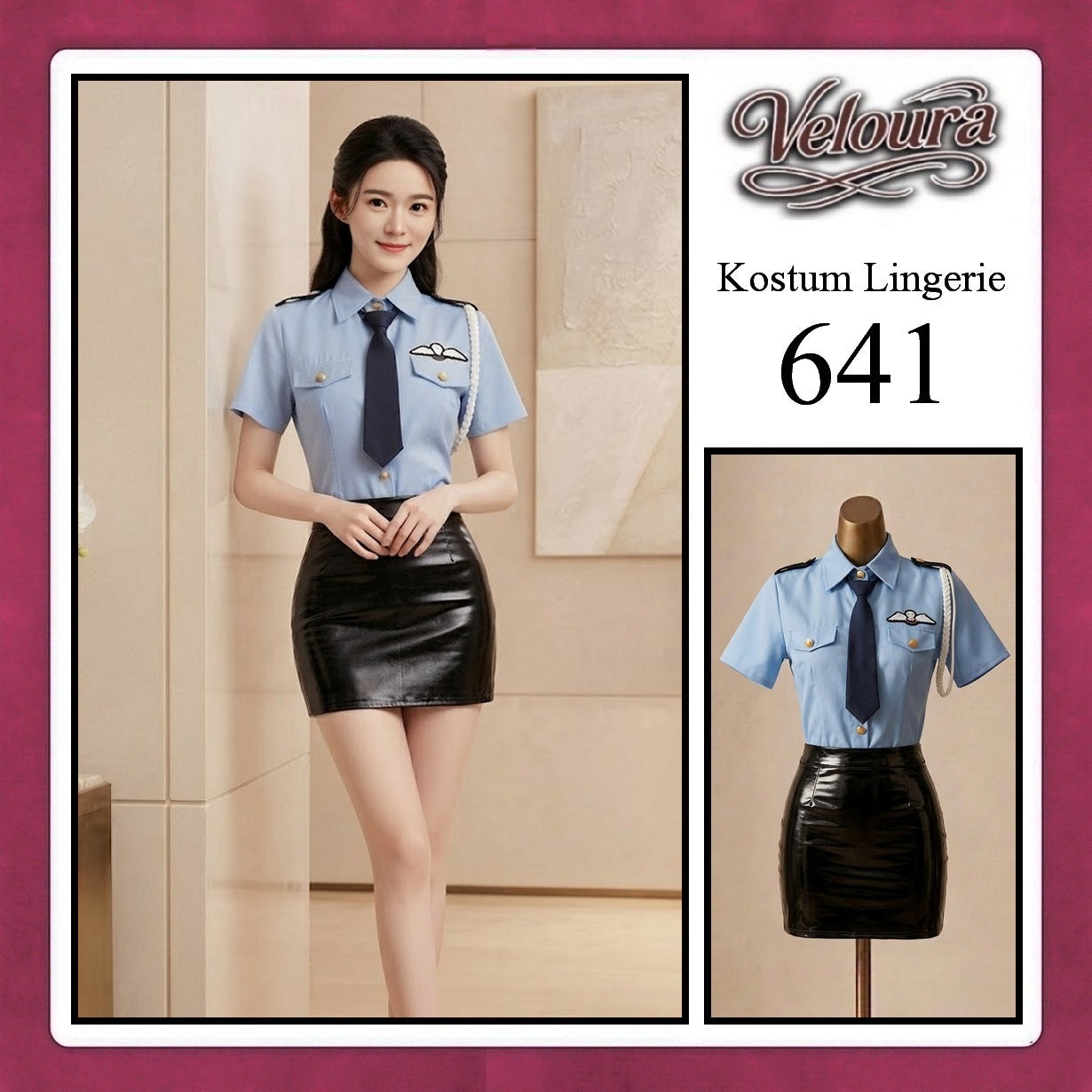 Veloura Sexy Lingerie Pakaian Cosplay Kostum Tema - 641