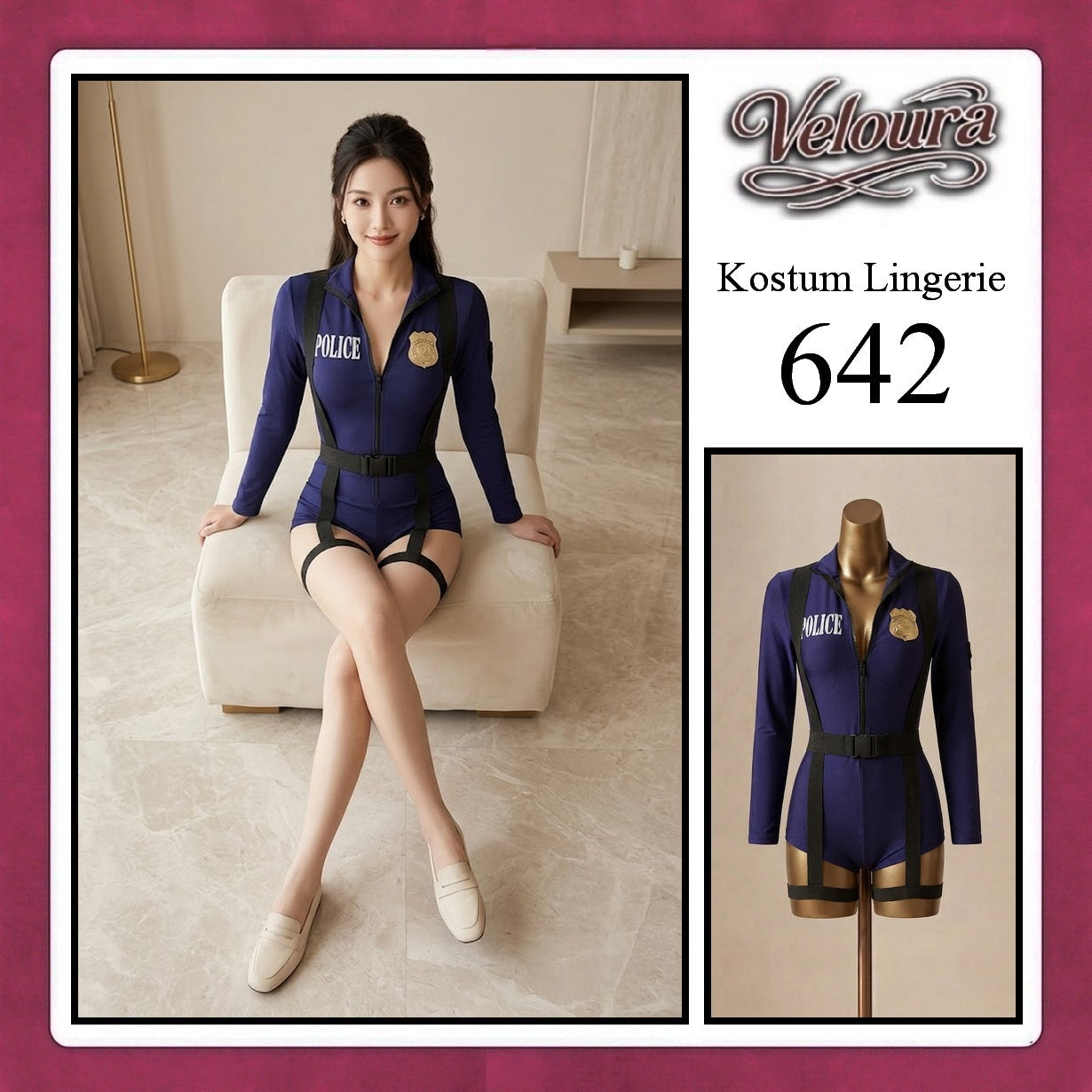 Veloura Sexy Lingerie Pakaian Cosplay Kostum Tema - 642