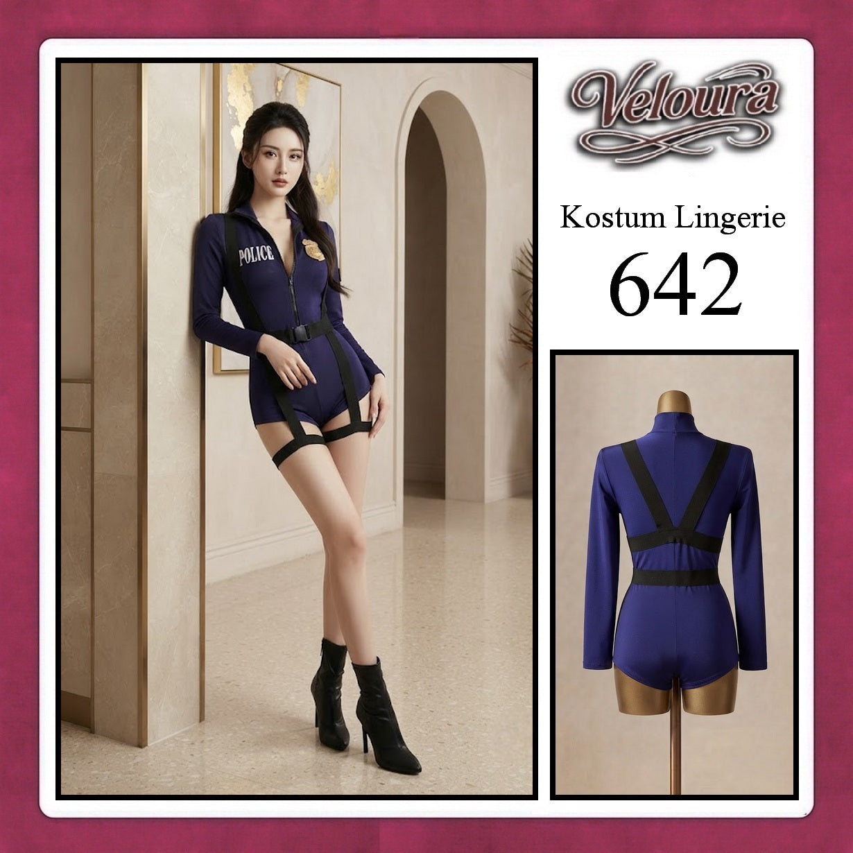 Veloura Sexy Lingerie Pakaian Cosplay Kostum Tema - 642