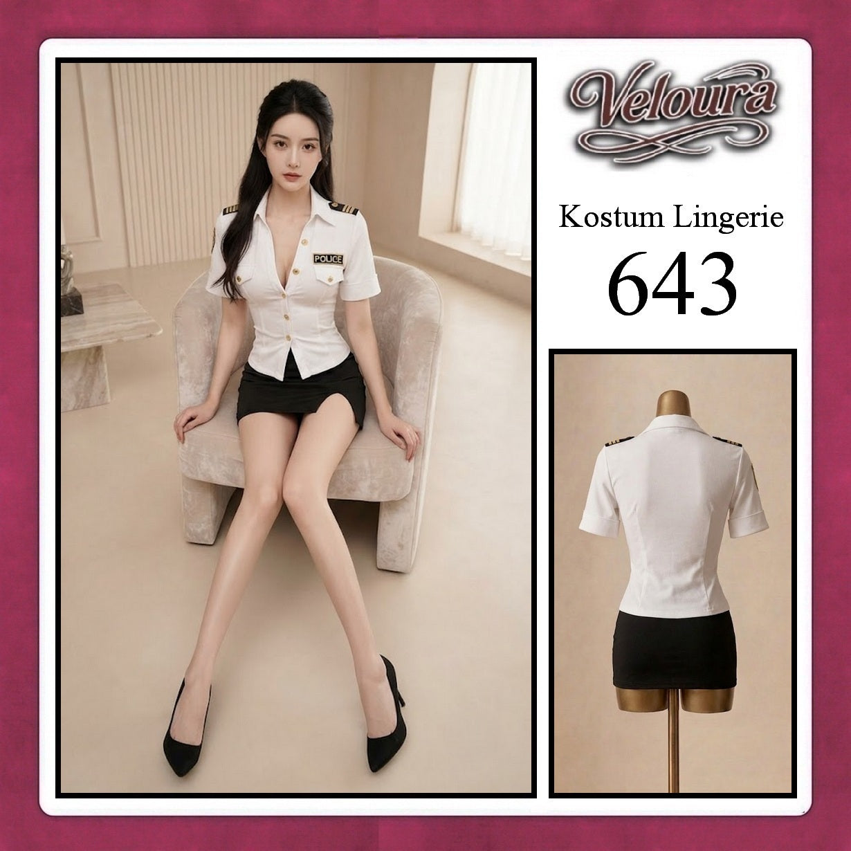 Veloura Sexy Lingerie Pakaian Cosplay Kostum Tema - 643
