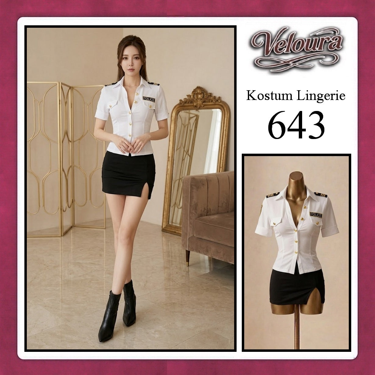 Veloura Sexy Lingerie Pakaian Cosplay Kostum Tema - 643