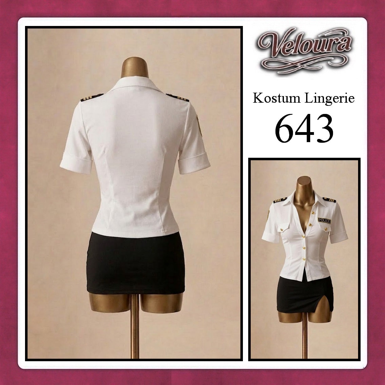 Veloura Sexy Lingerie Pakaian Cosplay Kostum Tema - 643