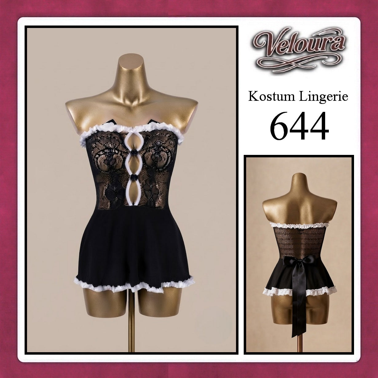 Veloura Sexy Lingerie Pakaian Cosplay Kostum Tema - 644 Sexy Neko Cat Girl