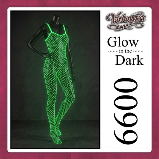 Veloura Bodysuit Spandek Sexy Lingerie Glow in the Dark Net Clothes - GITD 6600