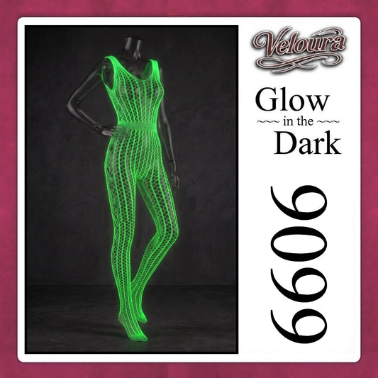 Veloura Bodysuit Spandek Sexy Lingerie Glow in the Dark Net Clothes - GITD 6606