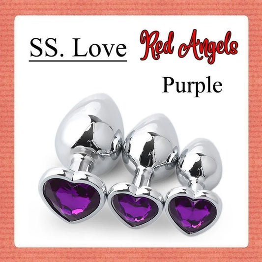 Midnight Stainless Steel Diamond SS Plug Love Purple