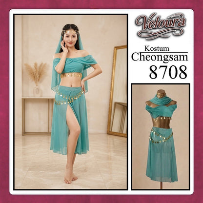 Veloura Pakaian Cheongsam Mini Kostum Lingerie Set Dress Sexy Model Baju China 8708