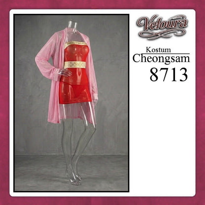 Veloura Pakaian Cheongsam Mini Kostum Lingerie Set Dress Sexy Model Baju China 8713