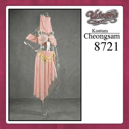 Veloura Pakaian Cheongsam Mini Kostum Lingerie Set Dress Sexy Model Baju China 8721