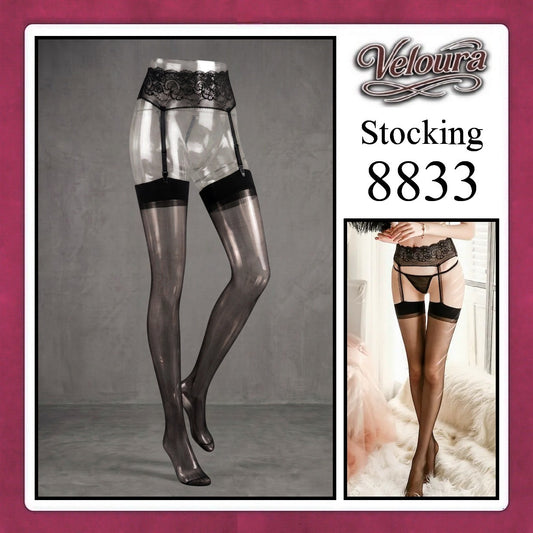 Veloura Stocking Suspender Tights Premium Body Stoking Garter - STG 8833