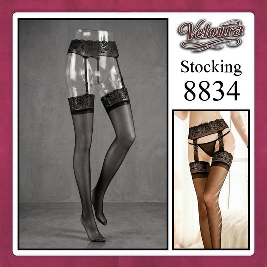 Veloura Stocking Suspender Tights Premium Body Stoking Garter - STG 8834