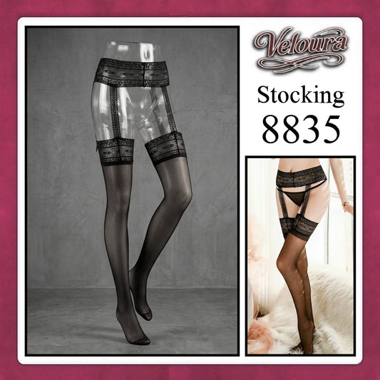 Veloura Stocking Suspender Tights Premium Body Stoking Garter - STG 8835