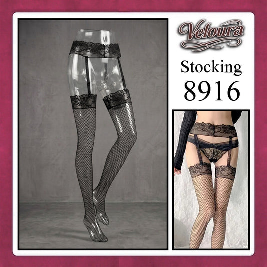 Veloura Stocking Suspender Tights Premium Body Stoking Garter - STG 8916