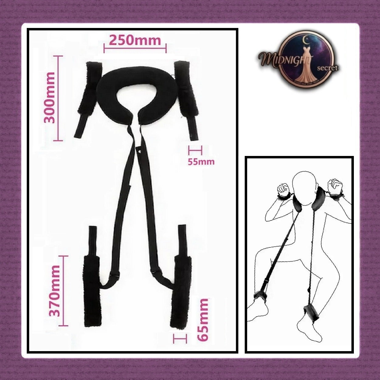Midnight Tactical Cuffs - Bantal Restraint Penyangga Leher Tangan Kaki
