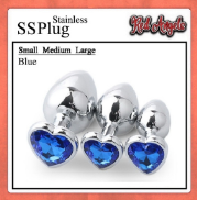 Midnight Stainless Steel Diamond SS Plug Love Blue