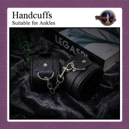 Midnight Handcuffs - Borgol Tangan Velvet PU Leather - Wrist Band
