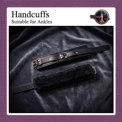 Midnight Handcuffs - Borgol Tangan Velvet PU Leather - Wrist Band