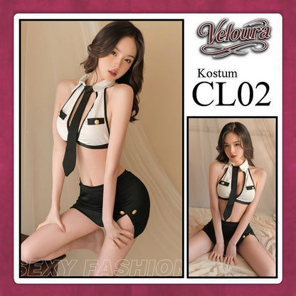 Veloura Pakaian Wanita Kostum Model Seksi  - Setelan Lingerie Seksi CL02