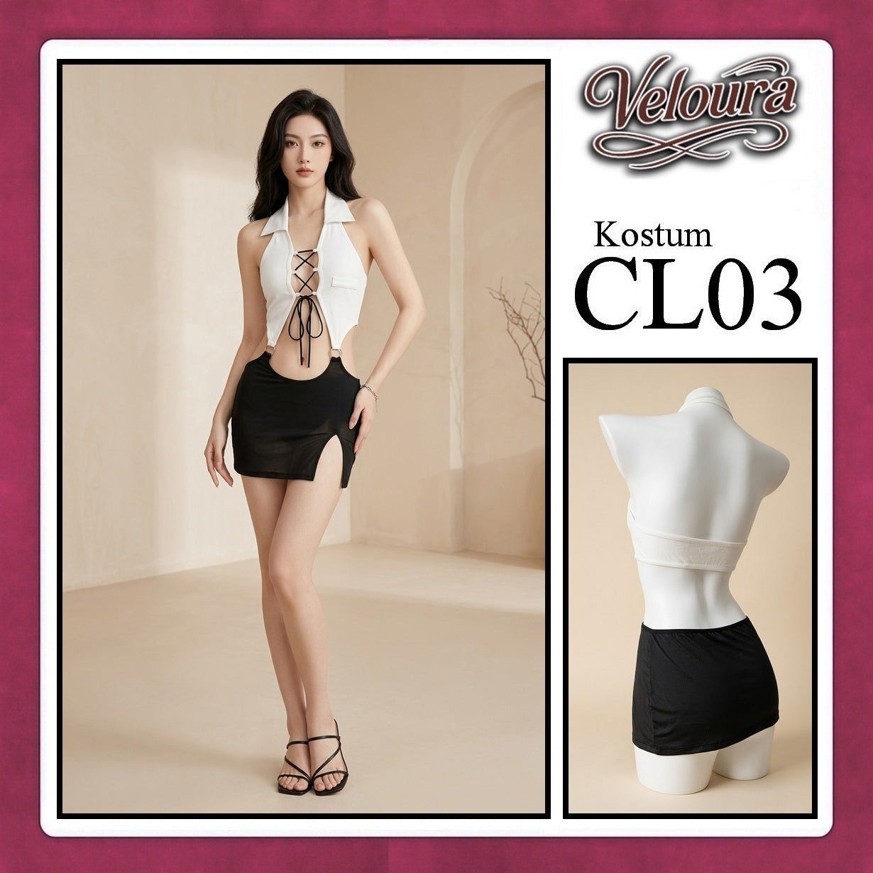 Veloura Pakaian Wanita Setelan Atas Bawah Baju Kostum Lingerie - CL03