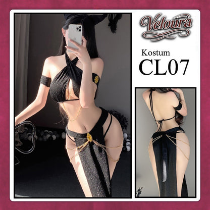 Veloura Sexy Lingerie Pakaian Dress Malam Kostum Egyptian Queen Cleopatra / Assassin - CL07