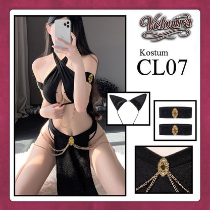 Veloura Sexy Lingerie Pakaian Dress Malam Kostum Egyptian Queen Cleopatra / Assassin - CL07