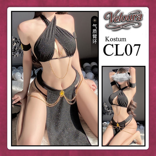 Veloura Sexy Lingerie Pakaian Dress Malam Kostum Egyptian Queen Cleopatra / Assassin - CL07