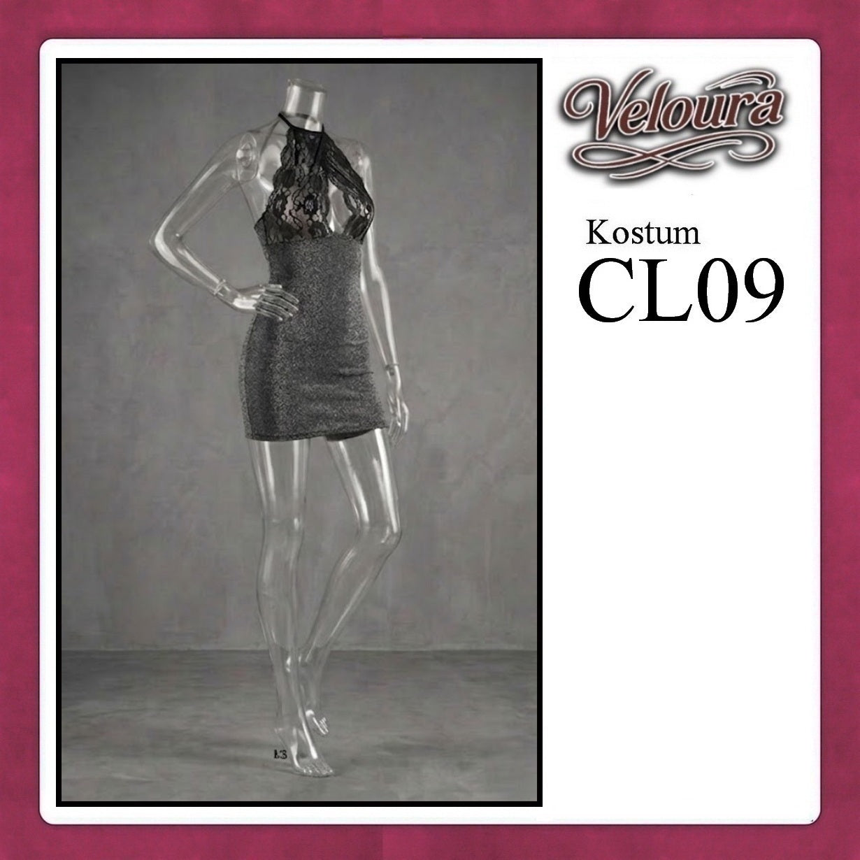 Veloura Sexy Lingerie Pakaian Wanita Dress Malam Kostum Tema Seksi Lady - CL09