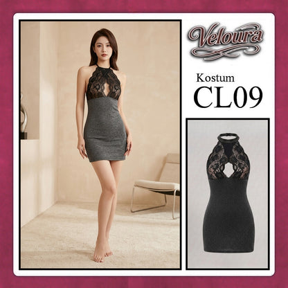 Veloura Sexy Lingerie Pakaian Wanita Dress Malam Kostum Tema Seksi Lady - CL09