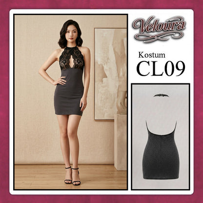 Veloura Sexy Lingerie Pakaian Wanita Dress Malam Kostum Tema Seksi Lady - CL09