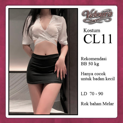 Veloura Pakaian Set Wanita Kemeja Kerja Kostum Tema Sekertaris - CL11