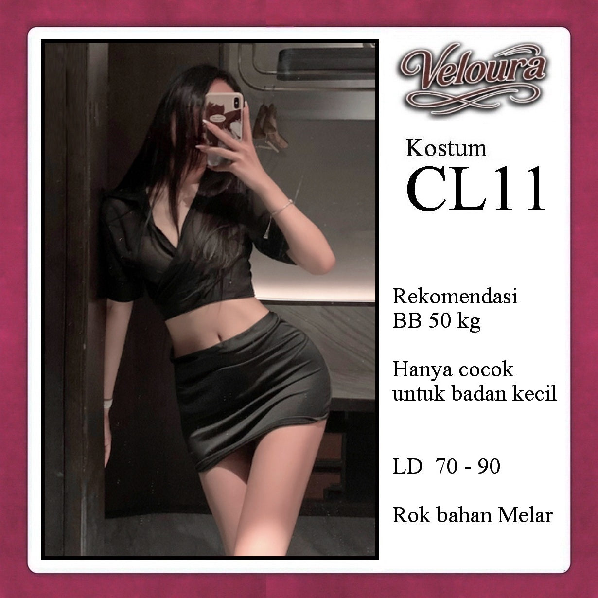 Veloura Pakaian Set Wanita Kemeja Kerja Kostum Tema Sekertaris - CL11