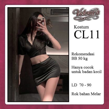 Veloura Pakaian Set Wanita Kemeja Kerja Kostum Tema Sekertaris - CL11