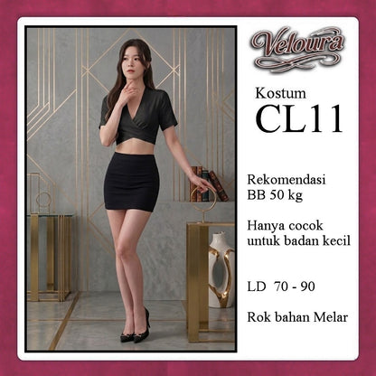 Veloura Pakaian Set Wanita Kemeja Kerja Kostum Tema Sekertaris - CL11