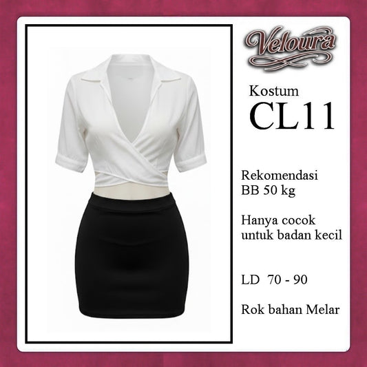 Veloura Pakaian Set Wanita Kemeja Kerja Kostum Tema Sekertaris - CL11