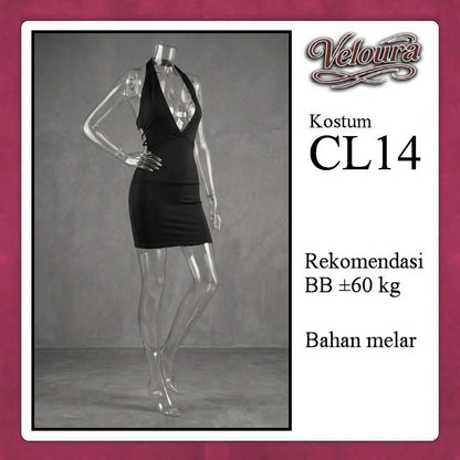 Veloura Pakaian Wanita Set Short Dress Hitam - CL14