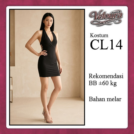 Veloura Pakaian Wanita Set Short Dress Hitam - CL14