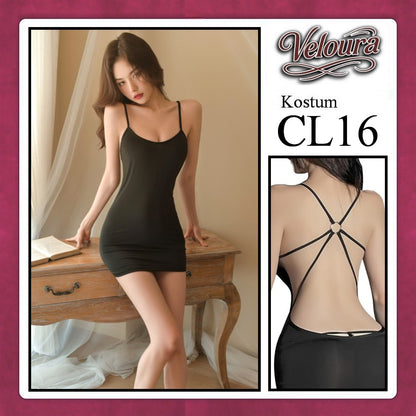 Veloura Pakaian Dress Wanita Casual Seksi Elegant - CL16