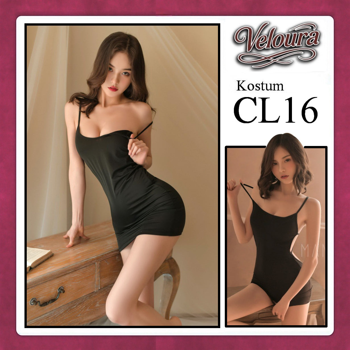 Veloura Pakaian Dress Wanita Casual Seksi Elegant - CL16