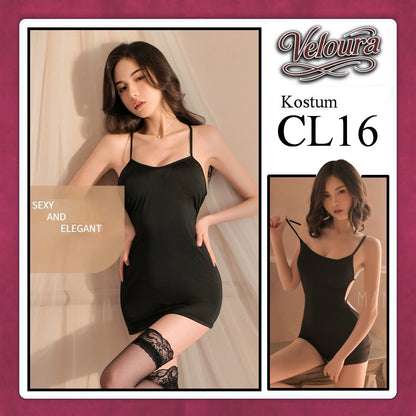 Veloura Pakaian Dress Wanita Casual Seksi Elegant - CL16