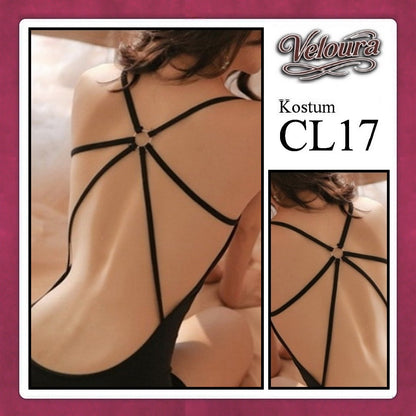 Veloura Pakaian Wanita Sexy Lingerie - CL17 - Cross Back / Black Gray