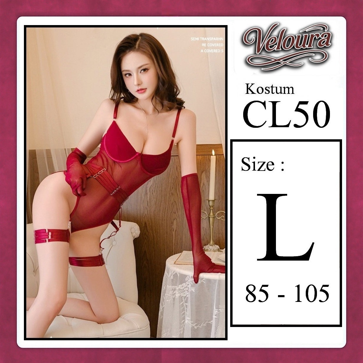 Veloura Pakaian Set Wanita Dress Malam Kostum Seksi Cosplay Tema - CL50
